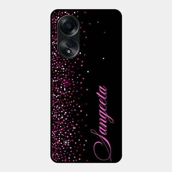 Pink Glitter Customize Glass Case Cover For Oppo