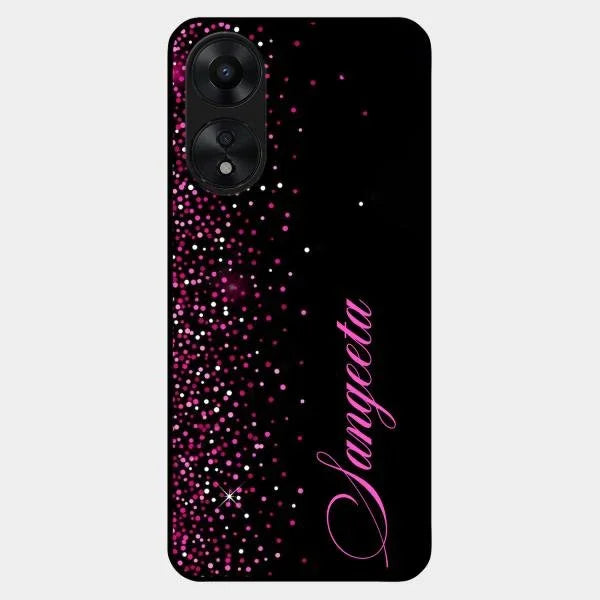 Pink Glitter Customize Glass Case Cover For Oppo