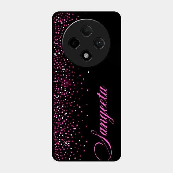 Pink Glitter Customize Glass Case Cover For Oppo