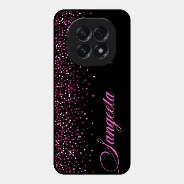 Pink Glitter Customize Glass Case Cover For Oppo