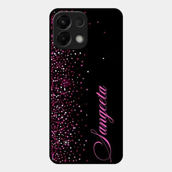 Pink Glitter Customize Glass Case Cover For Oppo