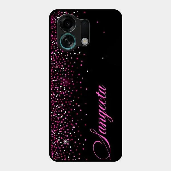 Pink Glitter Customize Glass Case Cover For Oppo