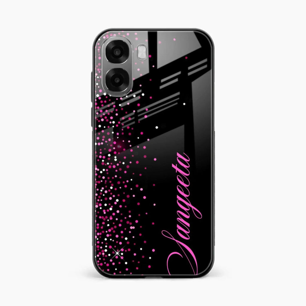 Pink Glitter Customize Glass Case Cover For Oppo