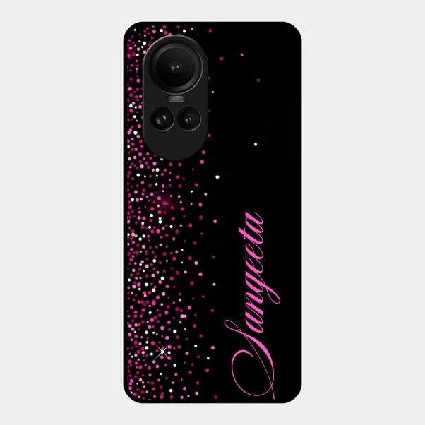 Pink Glitter Customize Glass Case Cover For Oppo