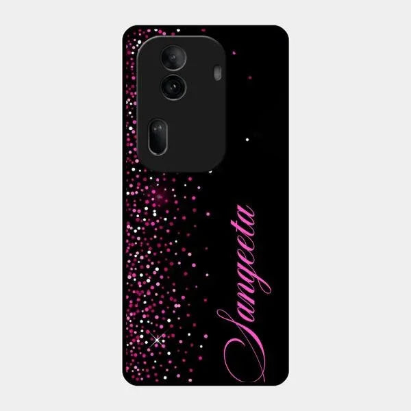 Pink Glitter Customize Glass Case Cover For Oppo