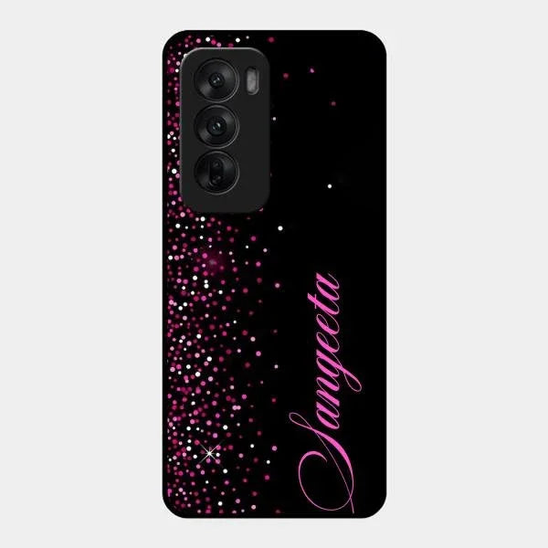 Pink Glitter Customize Glass Case Cover For Oppo