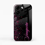 Pink Glitter Customize Glass Case Cover For Oppo