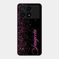 Pink Glitter Customize Glass Case Cover For Poco