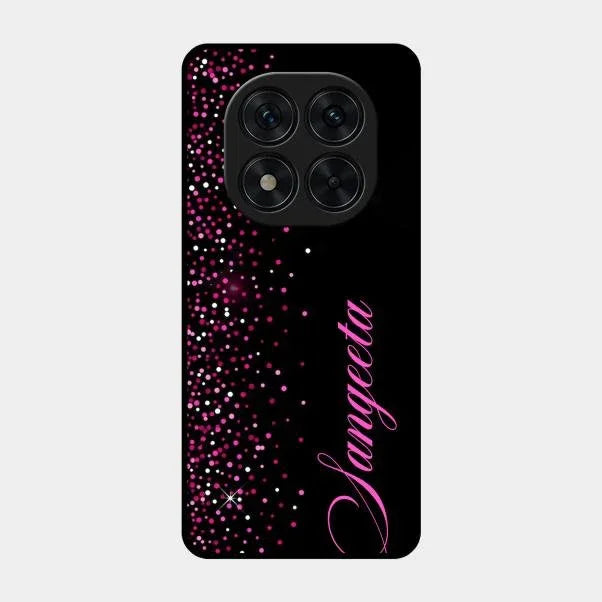 Pink Glitter Customize Glass Case Cover For Poco
