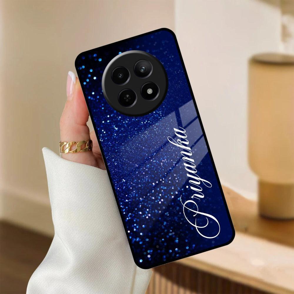 Blue Glitter Customize Glass Case Cover For Realme/Narzo - ShopOnCliQ