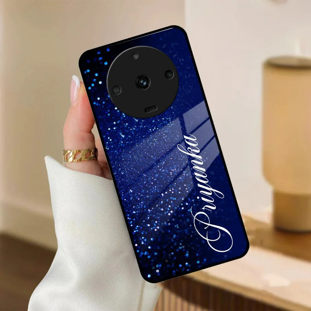 Blue Glitter Customize Glass Case Cover For Realme/Narzo - ShopOnCliQ