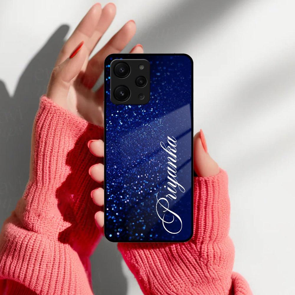 Blue Glitter Customize Glass Case Cover For Redmi/Xiaomi - ShopOnCliQ
