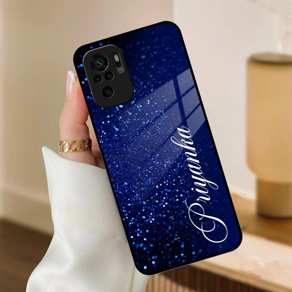 Blue Glitter Customize Glass Case Cover For Redmi/Xiaomi - ShopOnCliQ