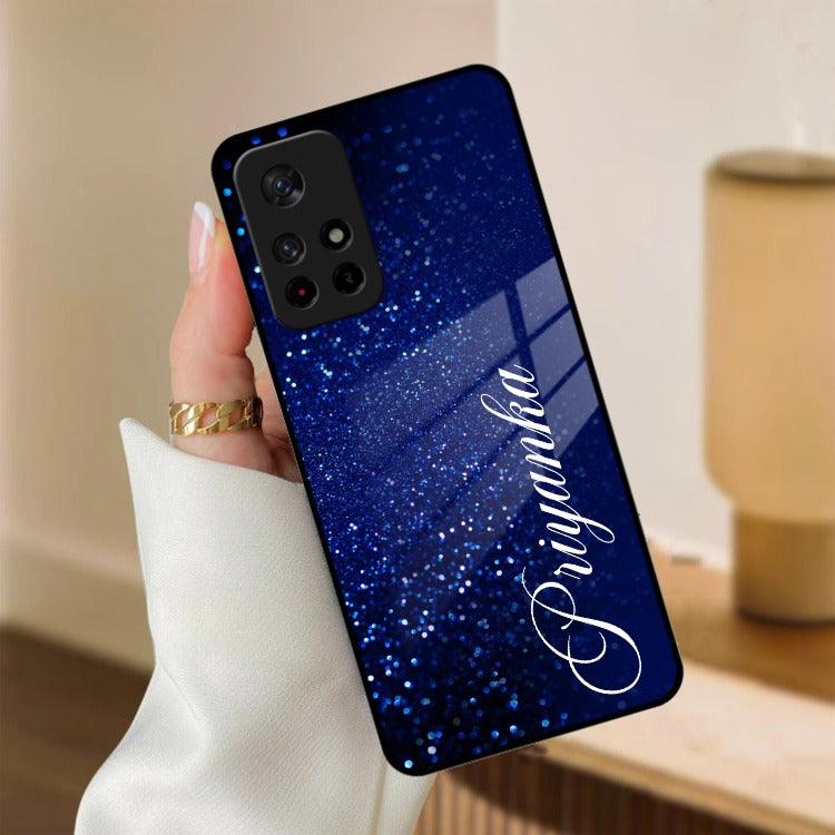 Blue Glitter Customize Glass Case Cover For Redmi/Xiaomi - ShopOnCliQ