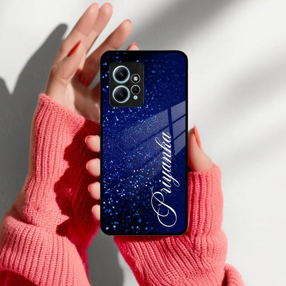 Blue Glitter Customize Glass Case Cover For Redmi/Xiaomi - ShopOnCliQ