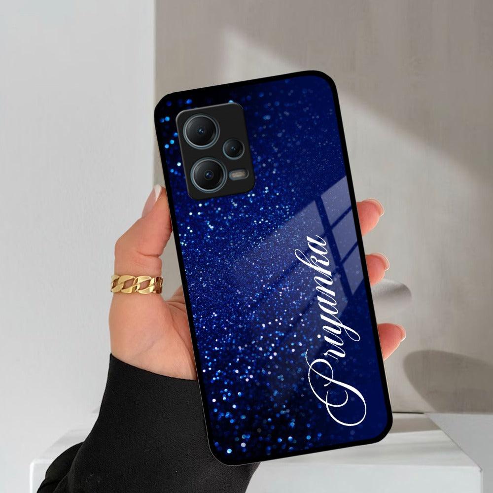Blue Glitter Customize Glass Case Cover For Redmi/Xiaomi - ShopOnCliQ