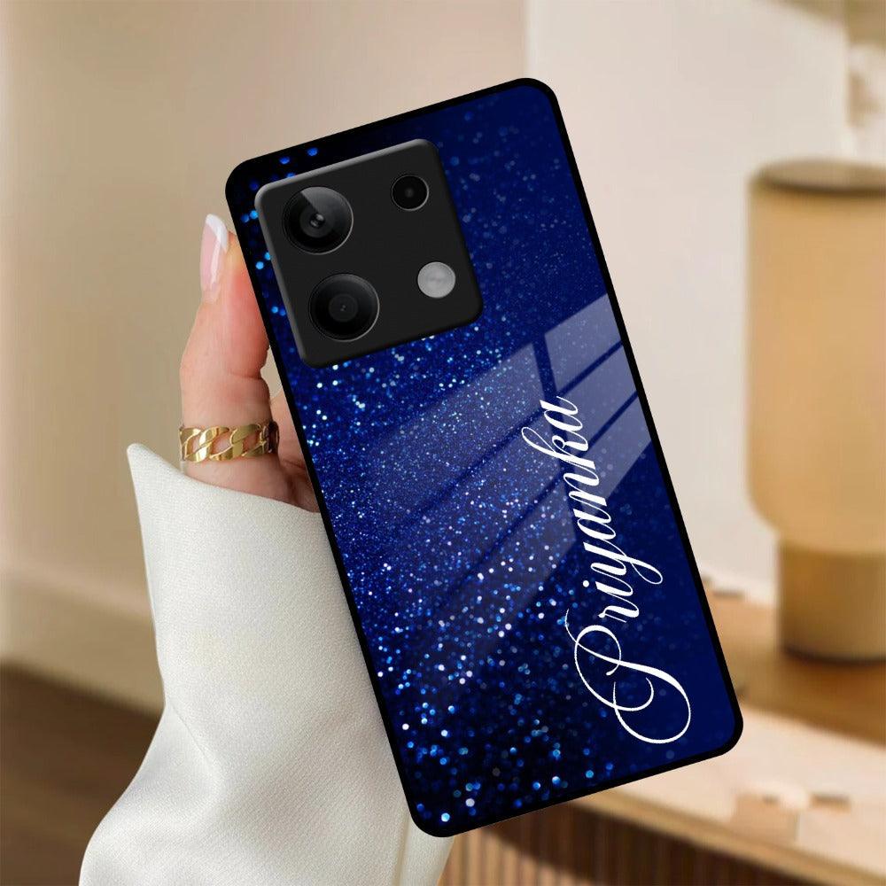 Blue Glitter Customize Glass Case Cover For Redmi/Xiaomi - ShopOnCliQ