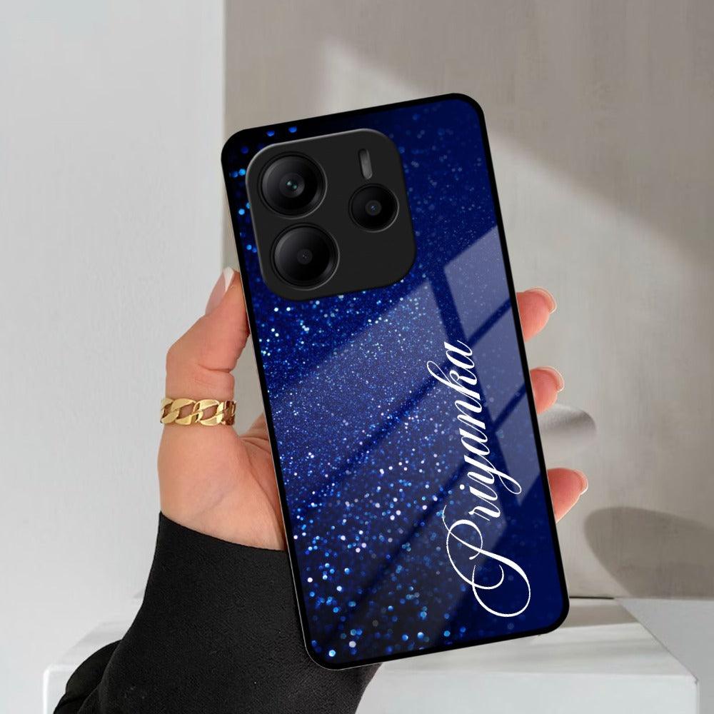 Blue Glitter Customize Glass Case Cover For Redmi/Xiaomi - ShopOnCliQ
