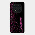 Pink Glitter Customize Glass Case Cover For Redmi