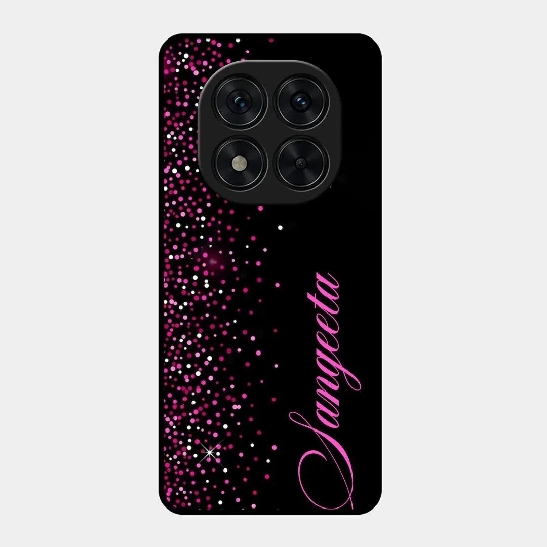 Pink Glitter Customize Glass Case Cover For Redmi