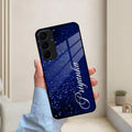 Blue Glitter Customize Glass Case Cover For Samsung - ShopOnCliQ