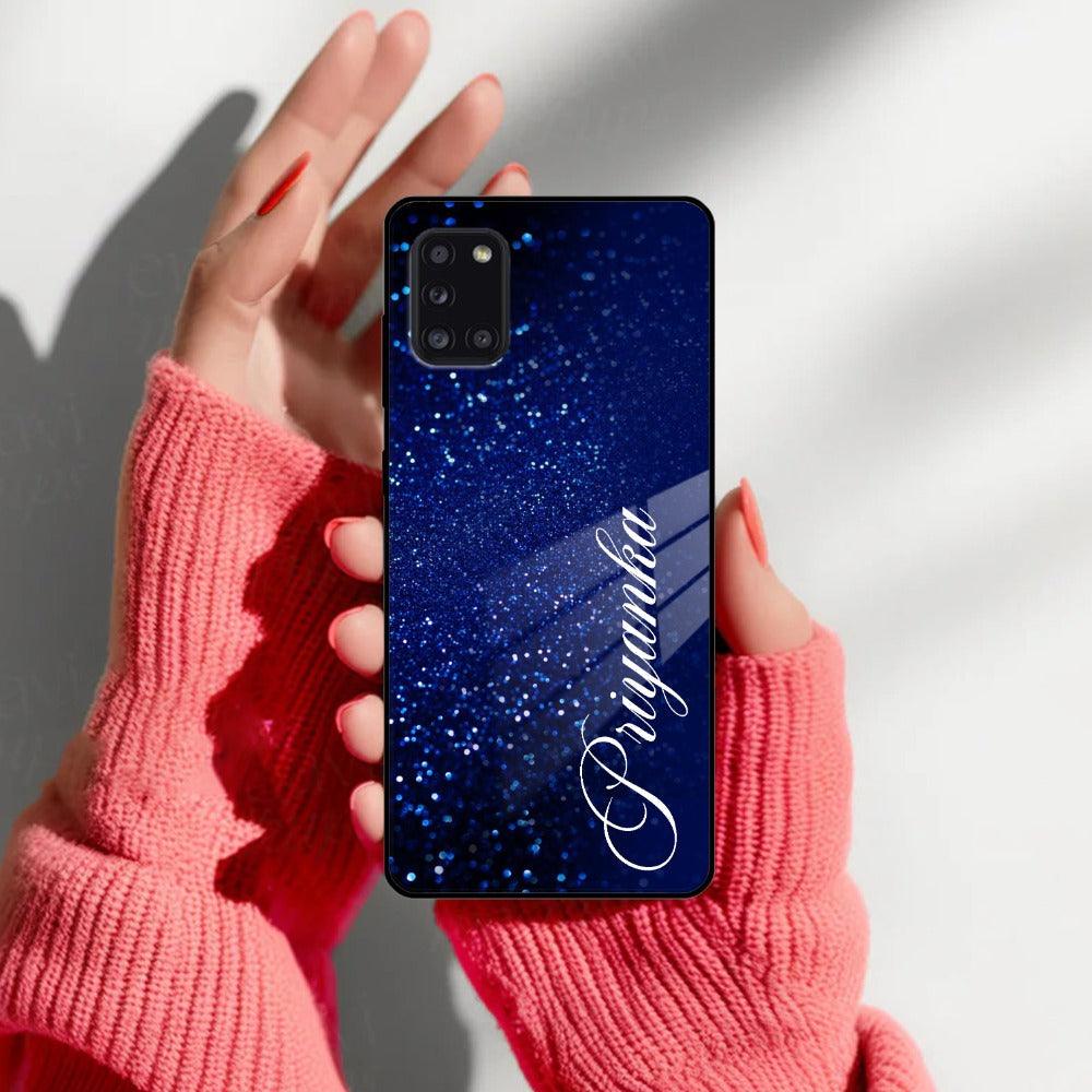 Blue Glitter Customize Glass Case Cover For Samsung - ShopOnCliQ