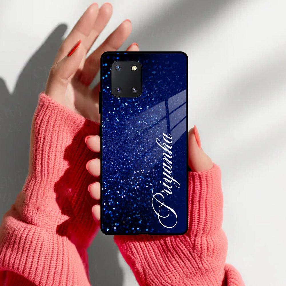 Blue Glitter Customize Glass Case Cover For Samsung - ShopOnCliQ