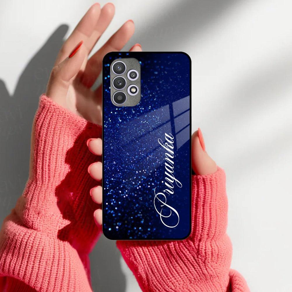 Blue Glitter Customize Glass Case Cover For Samsung - ShopOnCliQ