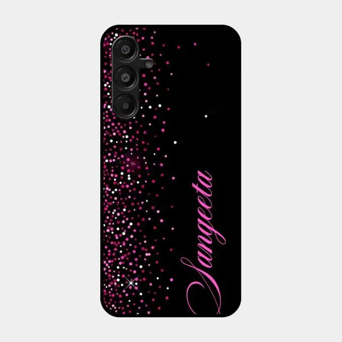 Pink Glitter Customize Glass Case Cover For Samsung