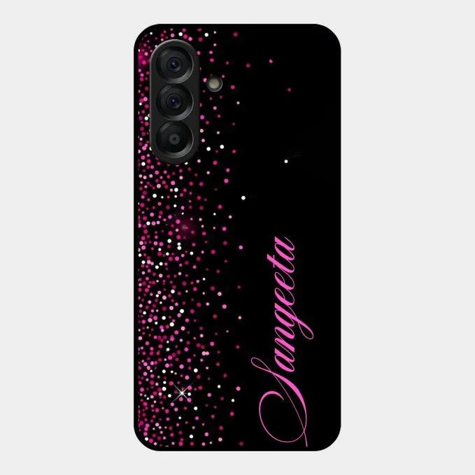 Pink Glitter Customize Glass Case Cover For Samsung