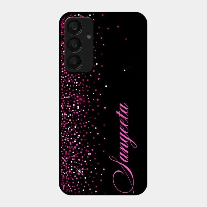Pink Glitter Customize Glass Case Cover For Samsung