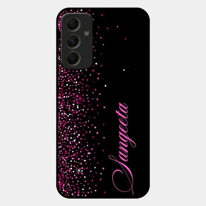Pink Glitter Customize Glass Case Cover For Samsung