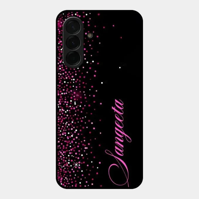 Pink Glitter Customize Glass Case Cover For Samsung