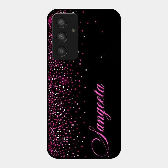 Pink Glitter Customize Glass Case Cover For Samsung