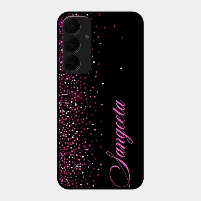 Pink Glitter Customize Glass Case Cover For Samsung