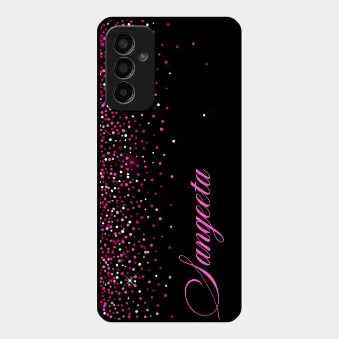 Pink Glitter Customize Glass Case Cover For Samsung