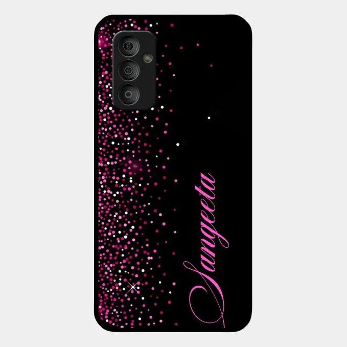 Pink Glitter Customize Glass Case Cover For Samsung