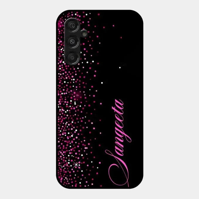 Pink Glitter Customize Glass Case Cover For Samsung