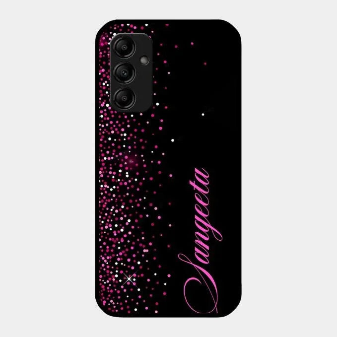 Pink Glitter Customize Glass Case Cover For Samsung