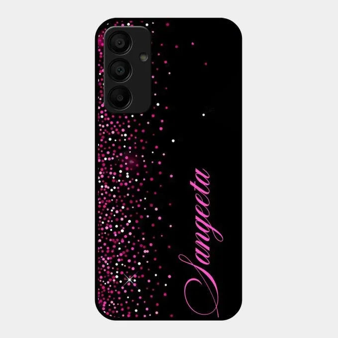 Pink Glitter Customize Glass Case Cover For Samsung