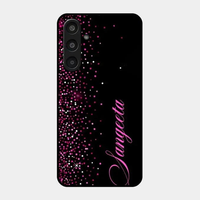 Pink Glitter Customize Glass Case Cover For Samsung