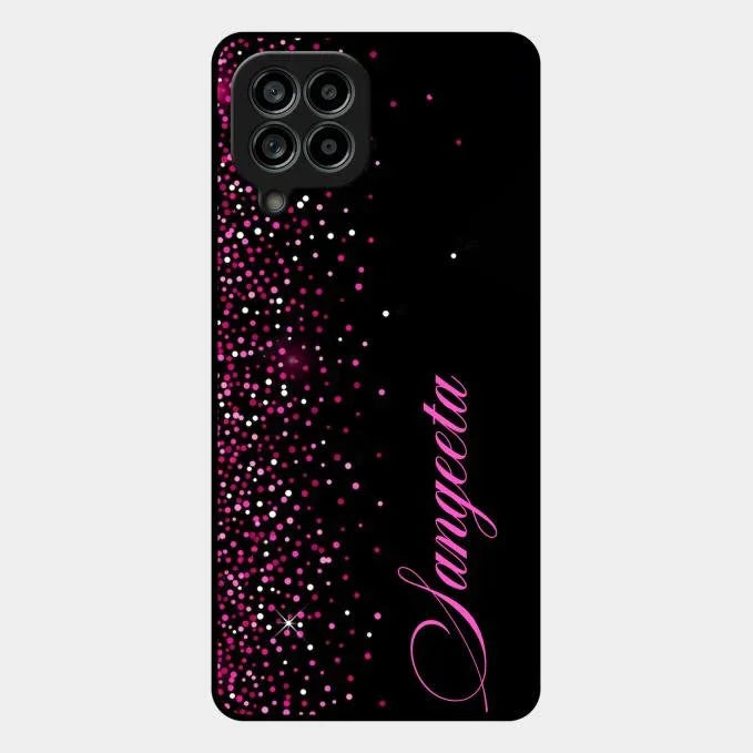 Pink Glitter Customize Glass Case Cover For Samsung