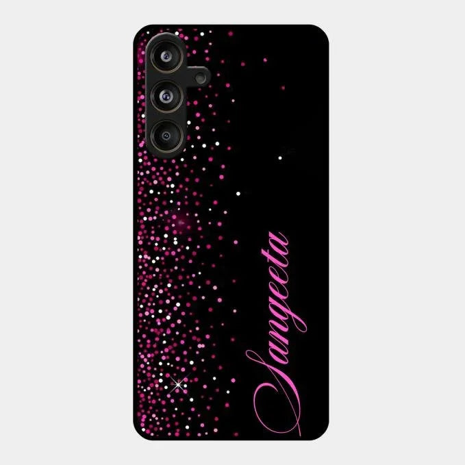 Pink Glitter Customize Glass Case Cover For Samsung