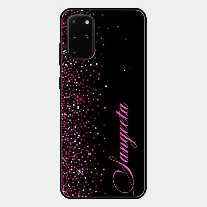Pink Glitter Customize Glass Case Cover For Samsung