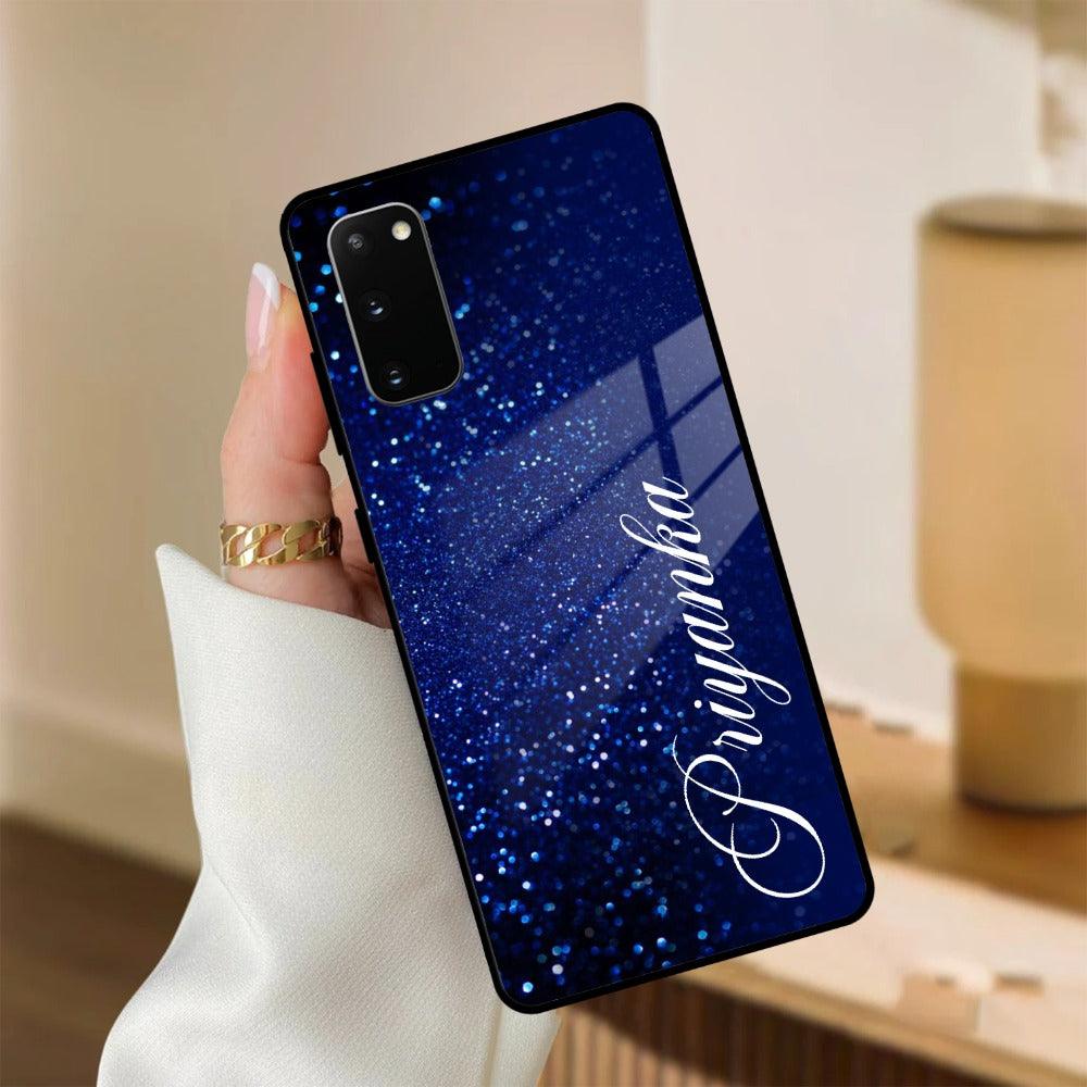 Blue Glitter Customize Glass Case Cover For Samsung - ShopOnCliQ