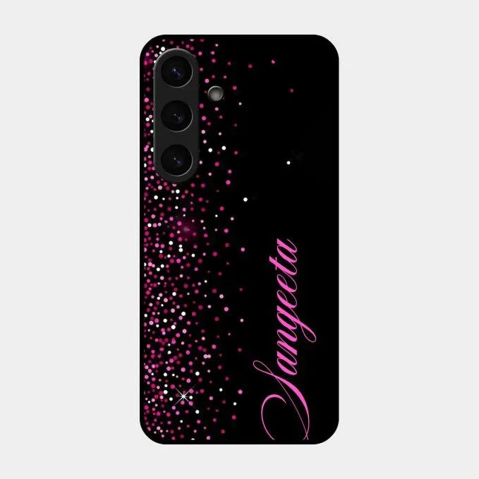 Pink Glitter Customize Glass Case Cover For Samsung