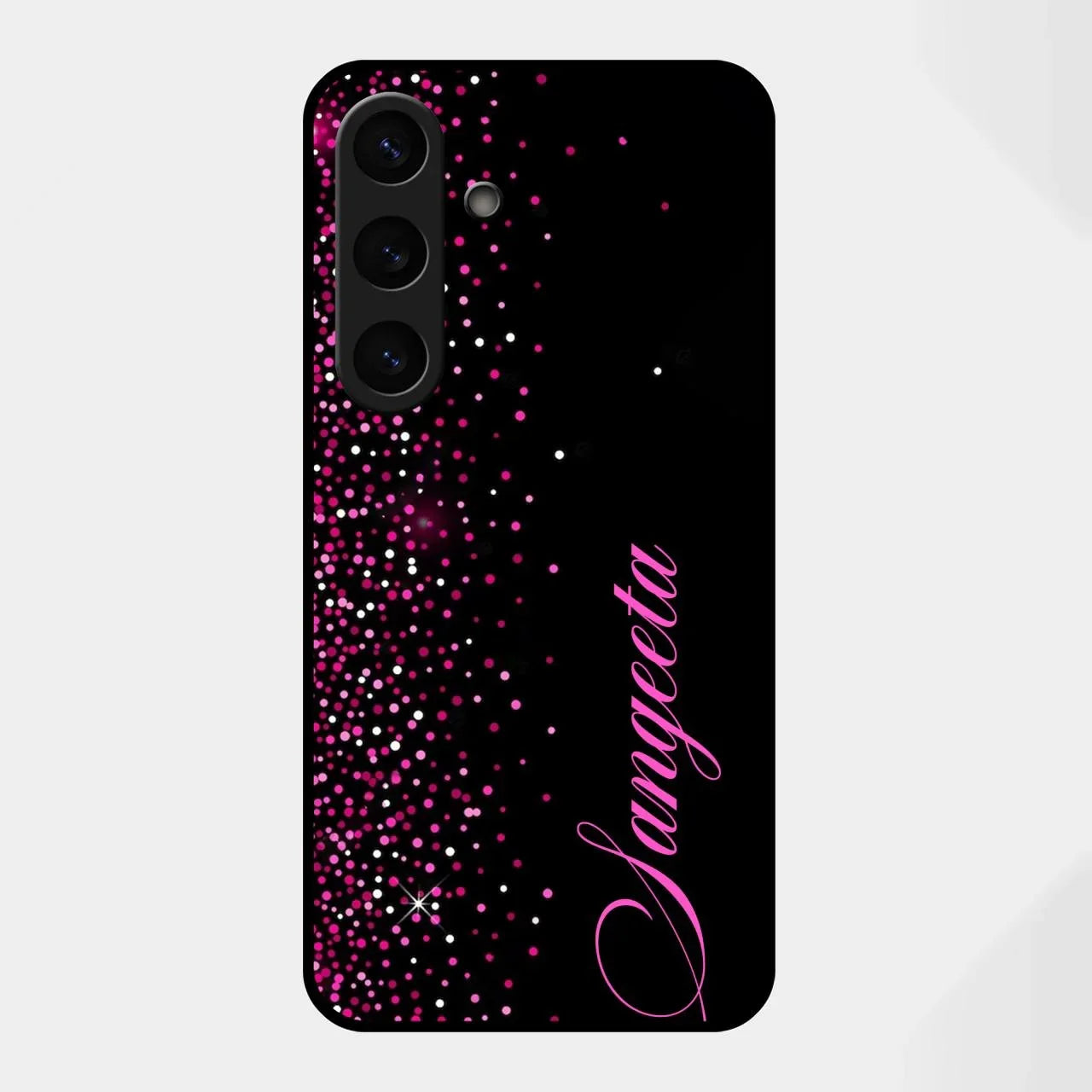 Pink Glitter Customize Glass Case Cover For Samsung