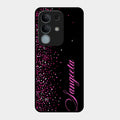 Pink Glitter Customize Glass Case Cover For Vivo
