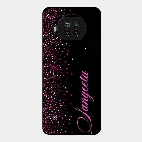 Pink Glitter Customize Glass Case Cover For Redmi