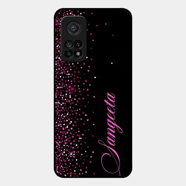 Pink Glitter Customize Glass Case Cover For Redmi